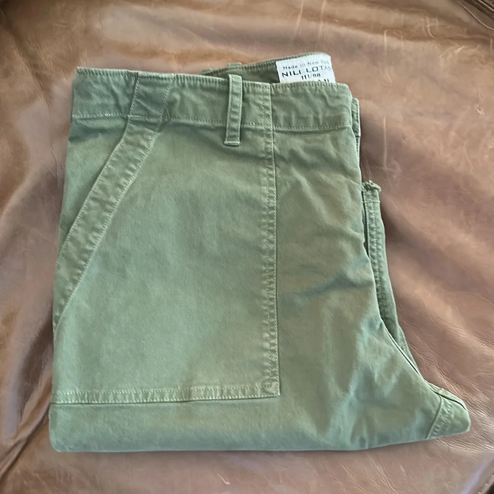 Nili Lotan Green Ankle Cropped Pants - Picture 1 of 4